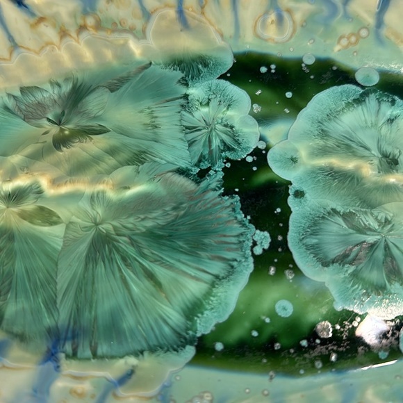 Edgecomb Potters Maine Studio 10” by 6 3/4 " Pottery Dish Green Blue Colors - Picture 10 of 11